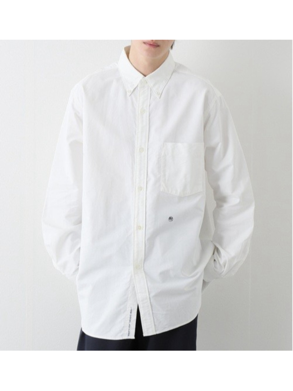 Nanamica Mens Button Down Wind Shirt M White Oxford Techwear Japan Minimalist